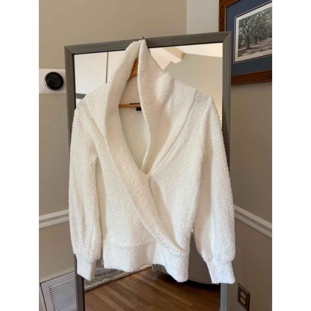 Boston Proper White Cowl Neck Sweater Women's Size S - Picture 2 of 5